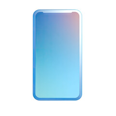 A stylized, light-blue gradient smartphone