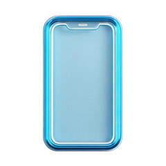 Clear phone case with light blue screen