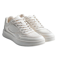 Pair of off-white casual sneakers with padded sole