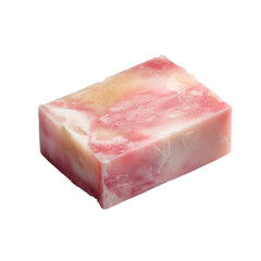 Rectangular bar of soap, pale pink and cream colors, marbled effect