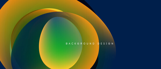 Abstract colorful overlapping circles. Gradient shades create dynamic visual effect. Modern design element for backgrounds.