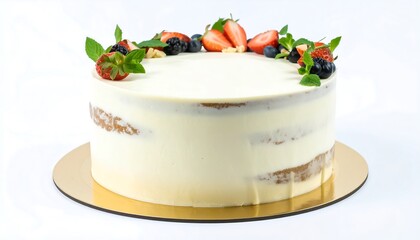 Elegant layered cake with fresh berries