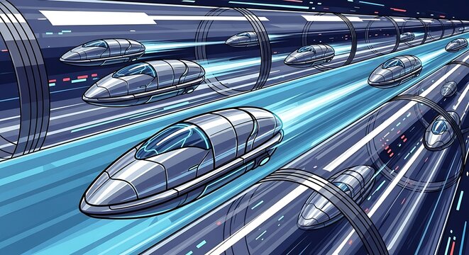 Pods speed in tunnel.