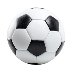 Black and white soccer ball, close-up