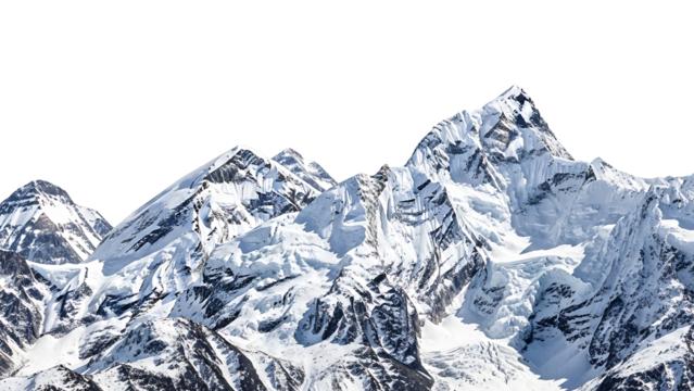 Snowy mountain range peaks