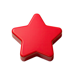 Red, glossy, 3D star icon