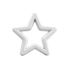 A stylized, white star graphic with a 3D effect