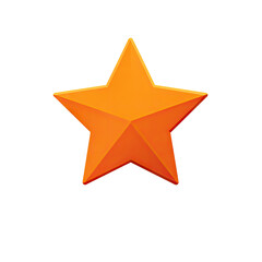 3D rendered orange star, outlined in a brighter orange