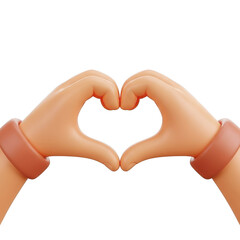 Obraz premium 3d icon of hands forming a heart shape isolated on transparent background, symbolizing love