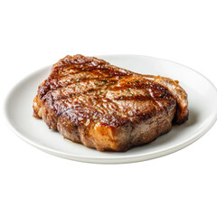 Grilled steak on a white plate (1)