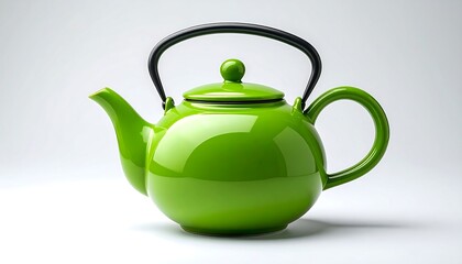 Glossy green teakettle