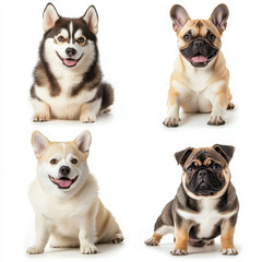 Four-Legged Friends: A charming collage features a diverse group of adorable canine companions, each radiating their unique personality and charm.