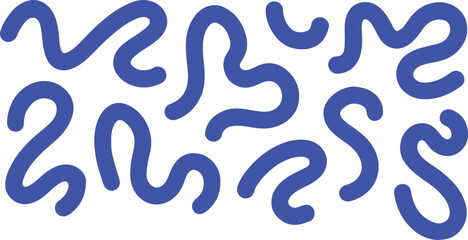 Abstract Blue Wavy Lines on Black Background curves