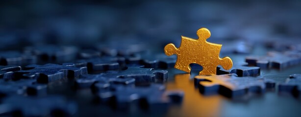 The Golden Puzzle Piece Standing Out Among Dark Companions.