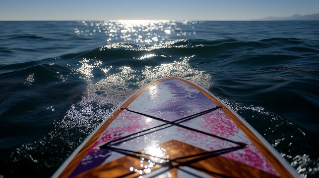 Paddleboard Gliding on Calm Waters