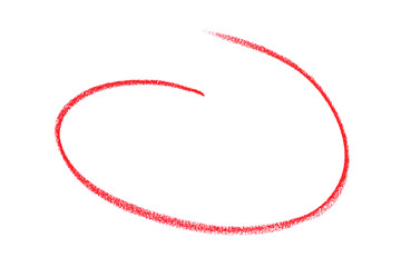 Hand drawn red pencil lines, circles, stripes and squiggly lines on transparent background.
