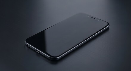 Sleek smartphone with minimalist aesthetic laying on a dark surface