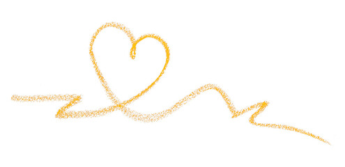 Hand drawn yellow pencil lines, circles, stripes and squiggly lines on a transparent background.