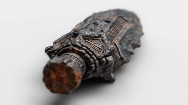 Ancient spearhead artifact closeup