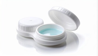 Contact lens case isolated on white background high quality realistic