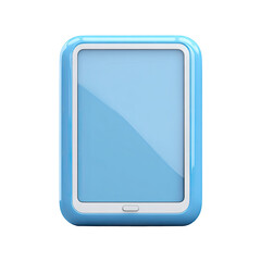Light-blue tablet with white bezel