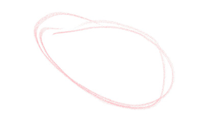 Hand drawn pink pencil lines, circles, stripes and squiggly lines on transparent background.