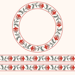 Suzani shape brushes for creating beautiful fabric patterns and other designs. Uzbekistan culture. Digital patterns