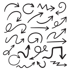 Collection hand drawn arrows. set simple.eps