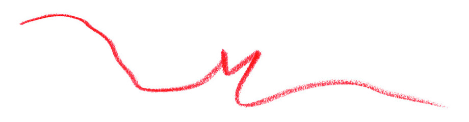 Hand drawn red pencil lines, circles, stripes and squiggly lines on transparent background.