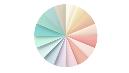 Circle of pastel shades.  A color wheel showcasing a variety of pastel hues