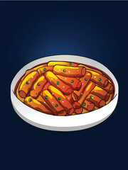 Thai asian foods cuisine handdrawn