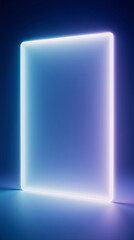 A neon gradient frame glows around the edges on deep navy, leaving a clean center for text. Versatile for stories, reels and hero banners.