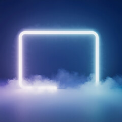 A neon gradient frame glows around the edges on deep navy, leaving a clean center for text. Versatile for stories, reels and hero banners.