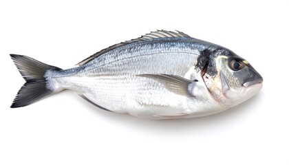 Fototapeta premium Fresh whole fish on white background