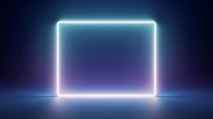 A neon gradient frame glows around the edges on deep navy, leaving a clean center for text. Versatile for stories, reels and hero banners.