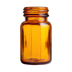 Amber glass bottle with ribbed sides and a screw-on cap