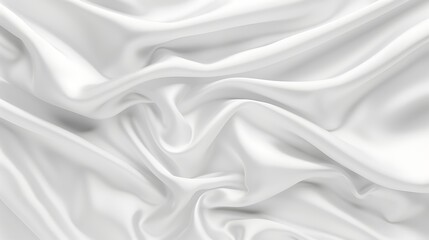 Fototapeta premium Elegant White Satin Fabric Texture with Soft, Flowing Drapery for Backgrounds and Fashion Designs in High Resolution