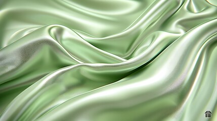Fototapeta premium Lush Green Satin Fabric Texture with Gentle Waves and Subtle Shimmer Ideal for Fashion and Textile Design Projects
