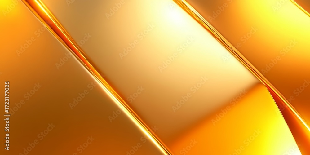 Poster lustrous gold surfaces illuminated by distinct light source creating dynamic juxtaposition effect