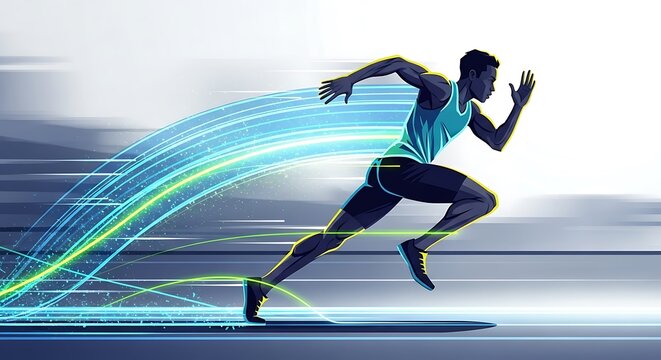 Man Running Fast.