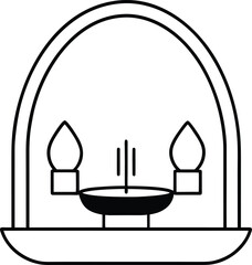 minimalist modern spa interior line art