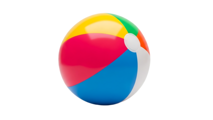 Colorful beach ball, brightly colored sections, isolated on black background