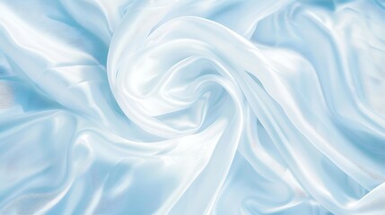 Soft Light Blue Silk Fabric with Elegant Texture and Fluid Motion for Background or Design Use