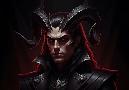 Dark, Focused Demon Lord Portrait.