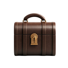 Elegant leather chest with lock for secure storage