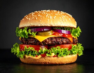 Close-up of a juicy burger