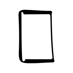 Simple black outline square with rounded edges on a white background.