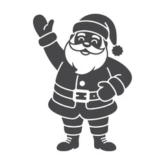 Santa Claus Waving Hello Silhouette Vector