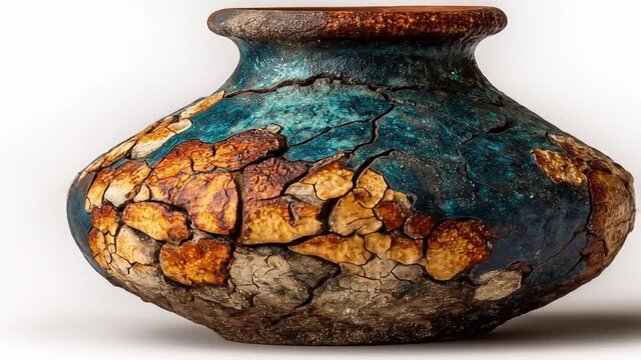 Cracked pottery vase