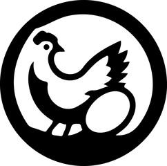 World Egg Day Logo with Chicken Silhouette in Egg Shape